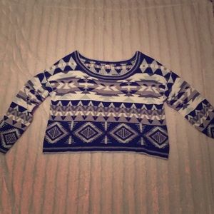 Off the shoulder sweater Aztec hippy boho top